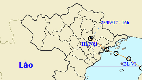 Tin cuối cùng về áp thấp nhiệt đới (Hồi 16 giờ ngày 25-9)