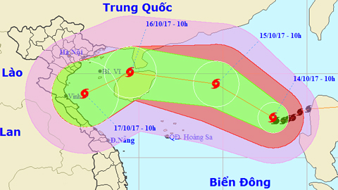 Tin bão trên Biển Đông cơn bão số 11 (Hồi 10 giờ ngày 14-10)