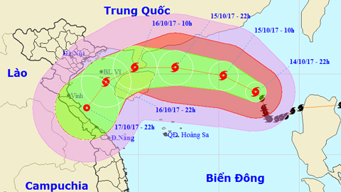 Tin bão trên Biển Đông cơn bão số 11 (Hồi 22 giờ ngày 14-10)