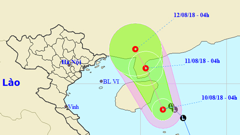 Tin áp thấp nhiệt đới trên Biển Đông (Hồi 4 giờ ngày 10-8)