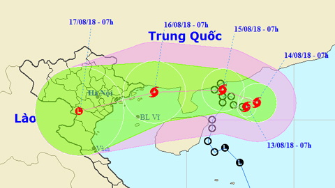 Tin bão trên Biển Đông cơn bão số 4 (Hồi 7 giờ ngày 13-8)