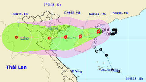 Tin bão khẩn cấp cơn bão số 4 (Hồi 13 giờ ngày 15-8)