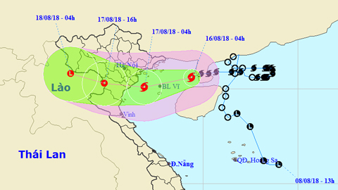 Tin bão khẩn cấp cơn bão số 4 (Hồi 4 giờ ngày 16-8)