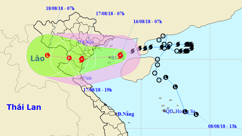 Tin bão khẩn cấp cơn bão số 4 (Hồi 8 giờ ngày 16-8)