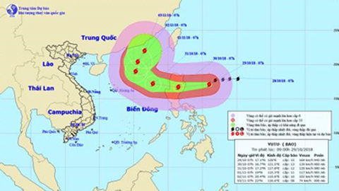 Tin bão gần Biển Đông  (Siêu bão YUTU) ngày 29-10-2018