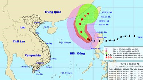 Tin bão Biển Đông-Cơn bão số 7 sáng 31-10-2018