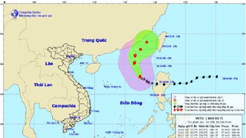 Tin bão số 7 chiều 31-10-2018