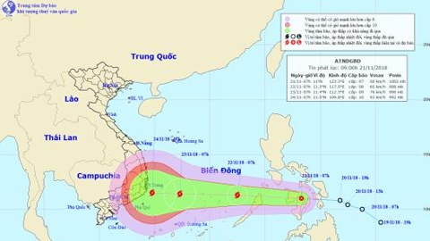 Tin áp thấp nhiệt đới gần Biển Đông