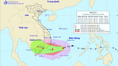 Tin bão khẩn cấp ngày 23-11-2018