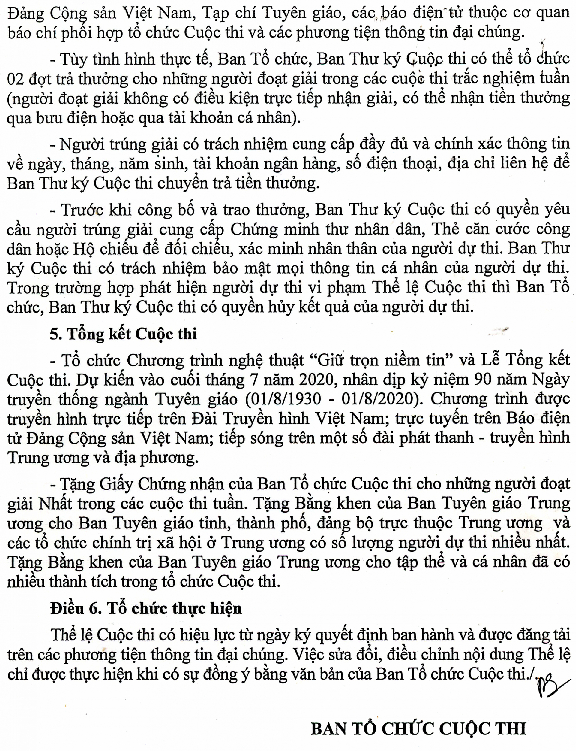 Thể lệ cuộc thi &quot;Tìm hiểu 90 năm Ngày truyền thống ngành Tuyên giáo của Đảng&quot;