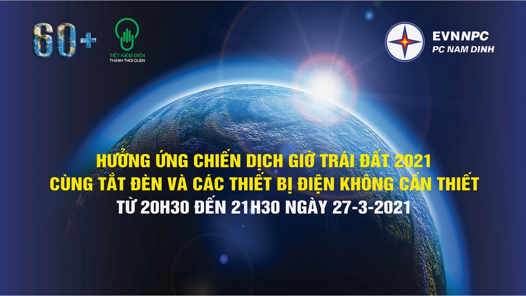 Thông báo của Công ty Điện lực Nam Định về việc &quot;Hưởng ứng sự kiện Giờ Trái đất năm 2021&quot;