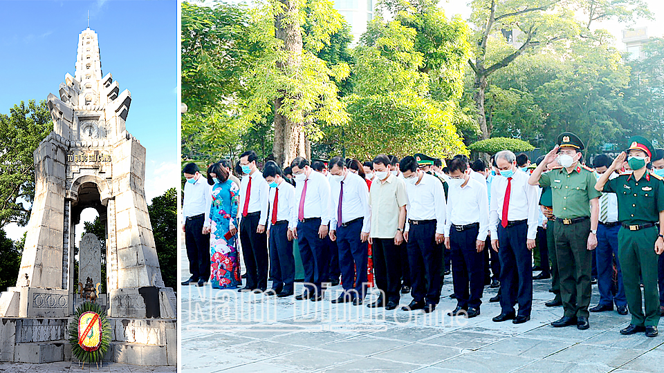 Dâng hương, đặt vòng hoa tưởng nhớ công lao các Anh hùng Liệt sĩ nhân kỷ niệm 76 năm Cách mạng Tháng Tám và Quốc khánh 2-9
