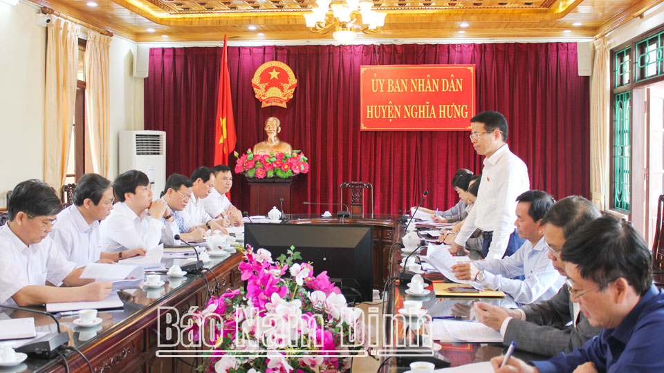 Đoàn đại biểu Quốc hội tỉnh thực hiện giám sát chuyên đề tại huyện Nghĩa Hưng