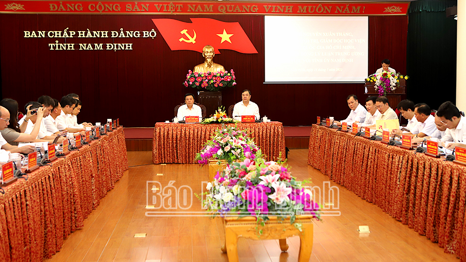 Đoàn công tác Học viện Chính trị Quốc gia Hồ Chí Minh làm việc tại Nam Định