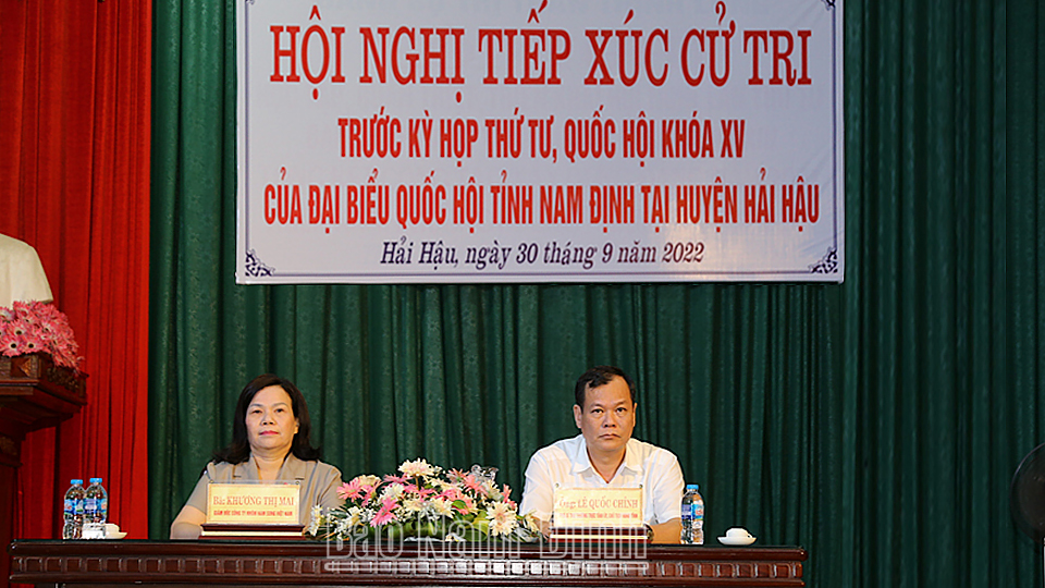 Đoàn đại biểu Quốc hội tỉnh tiếp xúc cử tri huyện Hải Hậu trước kỳ họp thứ tư, Quốc hội khóa XV