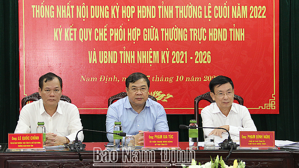 Hội nghị liên tịch thống nhất nội dung kỳ họp thường lệ cuối năm 2022, HĐND tỉnh khóa XIX