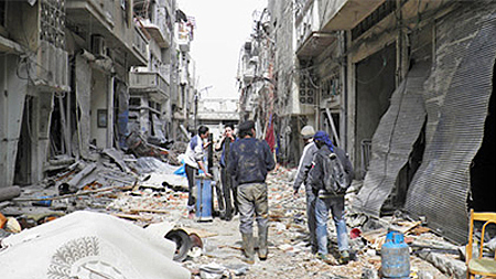 Các tay súng phong trào Quân đội Syria tự do ở thành phố Homs.