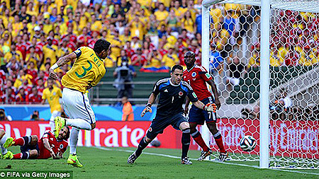 Pha ghi bàn mở tỷ số của Thiago Silva. (ảnh: Getty Images)