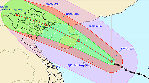 Vị trí và đường đi của cơn bão. Ảnh: nchmf.gov