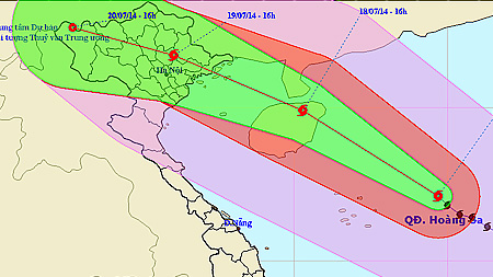 Vị trí và đường đi của cơn bão. Ảnh: nchmf.gov