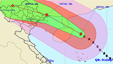 Vị trí và đường đi của cơn bão. Ảnh: nchmf.gov
