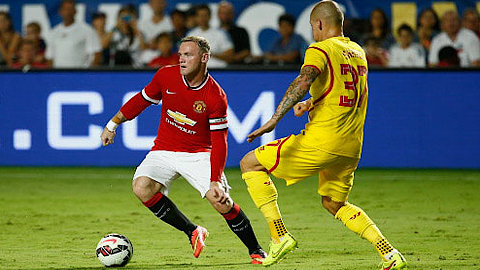 Wayne Rooney (trái) trong trận Manchester United thắng Liverpool 3-1. Ảnh: AFP