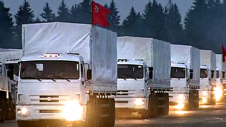 Đoàn xe cứu trợ của Nga. Ảnh: Internet