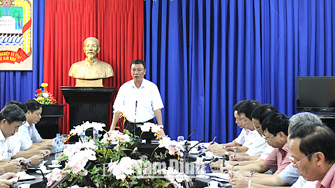 Đồng chí Đoàn Hồng Phong, Phó Bí thư Tỉnh uỷ, Chủ tịch UBND tỉnh phát biểu kết luận buổi làm việc.