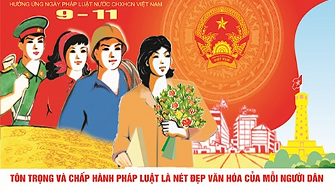  Mẫu áp phích về Ngày Pháp luật Việt Nam. (Ảnh: moj.gov.vn)