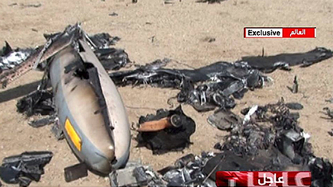 Xác máy bay không người lái Israel bị Iran bắn hạ.
