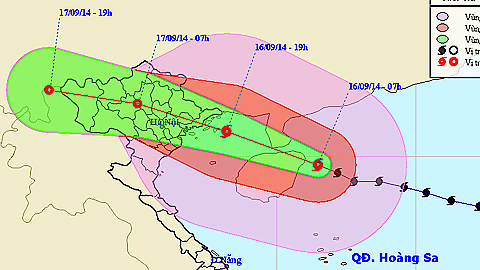 Vị trí và đường đi của cơn bão số 3. Ảnh: nchmf.gov.vn