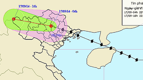 Vị trí và đường đi của cơn bão số 3. Ảnh: nchmf.gov.vn