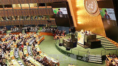 Phó Thủ tướng Phạm Bình Minh phát biểu tại Phiên thảo luận. Ảnh: Phóng viên TTXVN tại Hoa Kỳ