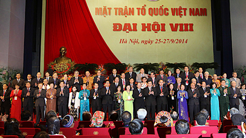 Đoàn Chủ tịch Uỷ ban Trung ương MTTQ Việt Nam khóa VIII, nhiệm kỳ 2014-2019. Ảnh: TTXVN