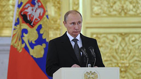 Tổng thống Putin phát biểu sau cuộc hội đàm với đoàn đại biểu cấp cao Triều Tiên (ảnh: Reuters)