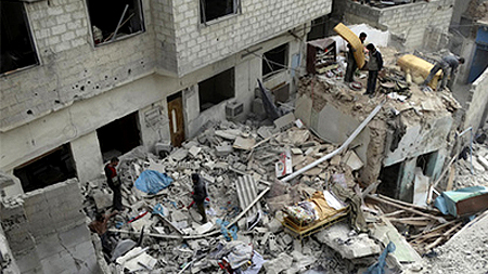 Hiện trường vụ tấn công do Israel tiến hành.