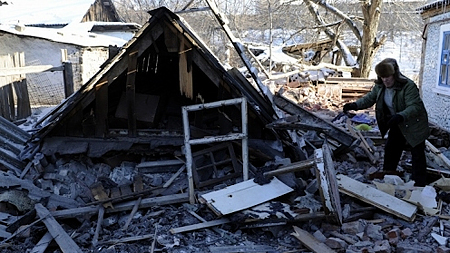 Hậu quả của giao tranh ở miền đông U-crai-na. Ảnh TASS