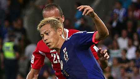  Keisuke Honda, cầu thủ đã ghi bàn thắng mở tỷ số trong trận đấu. (ảnh: Asian Cup 2015). 