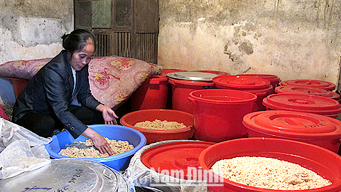 Sản xuất rượu quy mô hộ gia đình tại làng nghề Kiên Lao, xã Xuân Kiên (Xuân Trường). 