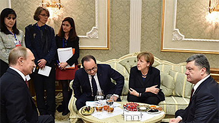 Lãnh đạo "Bộ tứ Normady" ra tuyên bố chung sau khi kết thúc đàm phán.