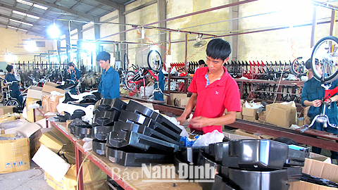 Sản phẩm xe đạp điện của Cty TNHH Việt Thái (KCN Hòa Xá) đạt lỷ lệ nội địa hóa trên 60% các chi tiết máy móc, phụ kiện.