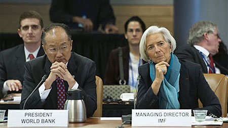 Chủ tịch WB Jim Yong-kim và Tổng Giám đốc IMF Christine Lagarde. Nguồn: IMF
