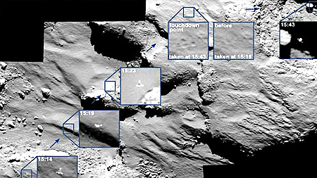  Philae đã ở trên bề mặt sao chổi trong 57 giờ, trước khi rơi vào trạng thái "ngủ đông".Ảnh: Reuters