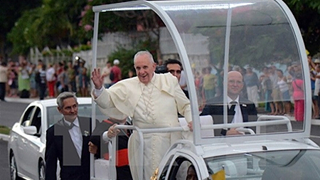 Giáo hoàng Francis I tại thủ đô La Habana của Cuba ngày 19-9. (Nguồn: AFP/TTXVN)