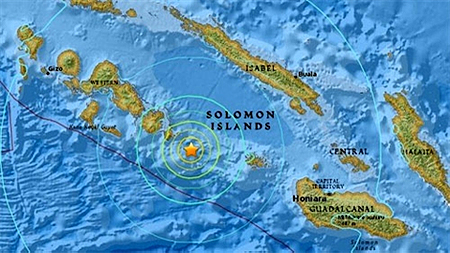 Vị trí tâm trận động đất. (Nguồn: USGS)