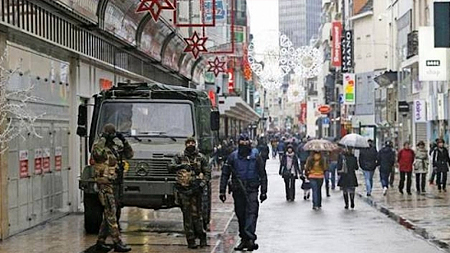 Cảnh sát và an ninh được tăng cường tại Thủ đô Brussels. (Nguồn: Franceinfo/Reuters)