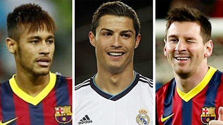 Ba ứng cử viên cuối cùng cho Quả bóng vàng FIFA 2015: Neymar, Ronaldo và Messi. (Ảnh: Reuters).