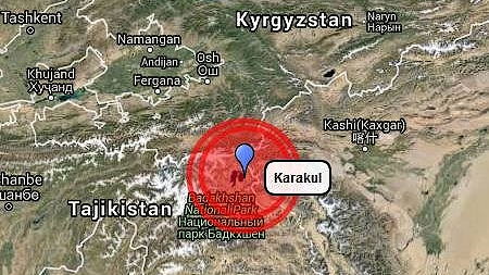 Động đất 7,2 độ richter vừa xảy ra ở Tajikistan. Nguồn: Dnaindia