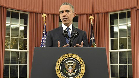 Tổng thống Mỹ Ba-rắc Ô-ba-ma có bài phát biểu quan trọng vào tối chủ nhật 6-12. Ảnh: Internet