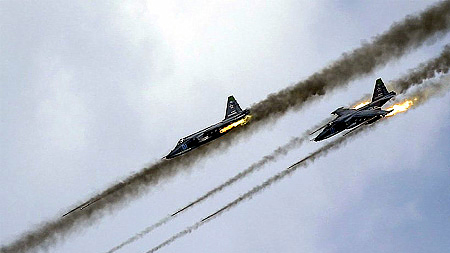 Máy bay tấn công Su-25 của Nga tham gia diễn tập. (Nguồn: sputniknews)